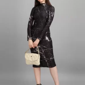 Shopsy Chic Bodycon Black Dress - Elegance Meets Comfort