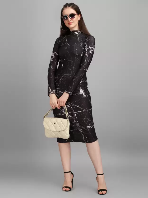 Shopsy Chic Bodycon Black Dress - Elegance Meets Comfort Shopsy Chic Bodycon Black Dress - Elegance Meets Comfort - Image 4