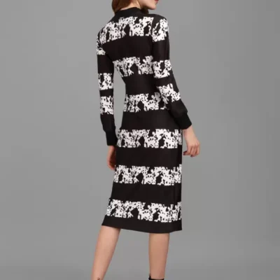 Alternative view of Shopsy Chic Black & White Bodycon Midi Dress for Women