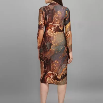 Alternative view of Shopsy Chic Brown Lycra Bodycon Dress - Embrace Elegance