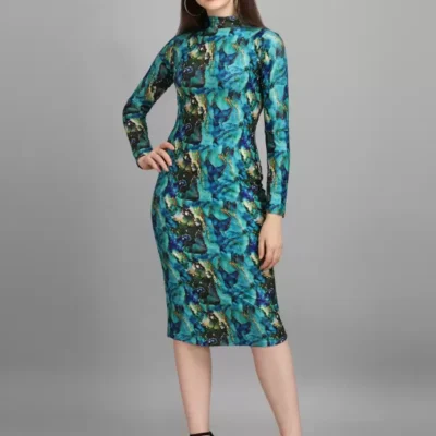 Shopsy Rama Green Bodycon Dress - Elegance Meets Comfort