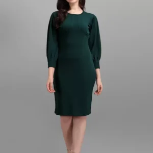 Shopsy Green Lycra Blend Knee-Length Bodycon Dress for Women