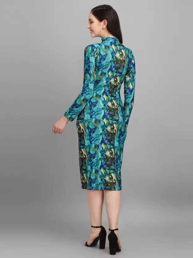 Shopsy Rama Green Bodycon Dress - Elegance Meets Comfort Shopsy Rama Green Bodycon Dress - Elegance Meets Comfort - Image 2
