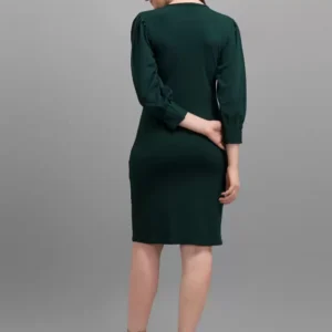 Alternative view of Shopsy Green Lycra Blend Knee-Length Bodycon Dress for Women