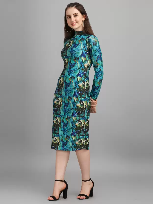 Shopsy Rama Green Bodycon Dress - Elegance Meets Comfort Shopsy Rama Green Bodycon Dress - Elegance Meets Comfort - Image 3