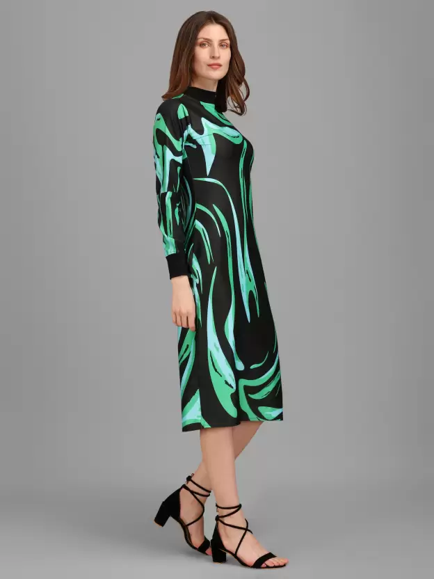 Shopsy Turquoise Green Midi Bodycon Dress for Women Shopsy Turquoise Green Midi Bodycon Dress for Women - Image 4