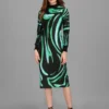 Shopsy Turquoise Green Midi Bodycon Dress for Women