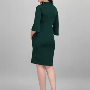 Alternative view of Shopsy Women's Elegant High Neck Bodycon Green Dress