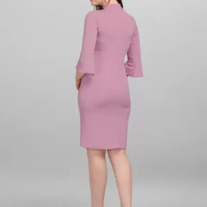 Alternative view of Shopsy Women Bodycon High Neck Purple Dress - Elegant & Comfortable