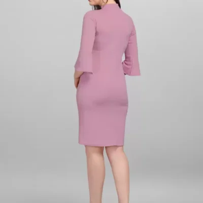 Alternative view of Shopsy Women Bodycon High Neck Purple Dress - Elegant & Comfortable