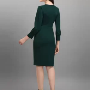 Alternative view of Shopsy Green Bodycon Dress - Elegant, Stretchable for Women