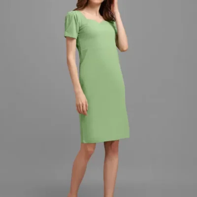 Elegant Shopsy Light Green Bodycon Dress for Women