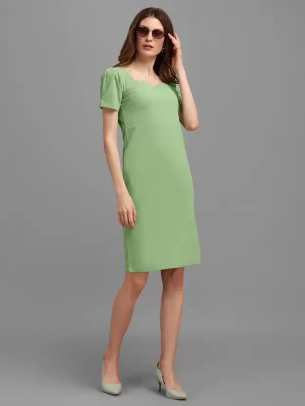 Elegant Shopsy Light Green Bodycon Dress for Women