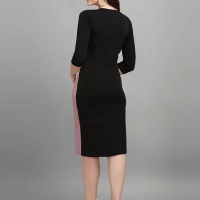 Alternative view of Shopsy Bodycon Dress - Light Violet & Black Stretchable for Women