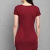 Chic Maroon & White Bodycon Dress - Stretchable & Stylish