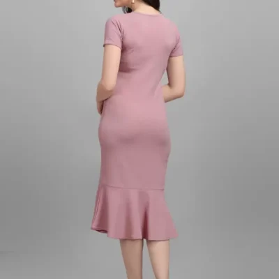 Alternative view of Shopsy Elegant Purple Bodycon Midi Dress - Stretchable & Comfort Fit