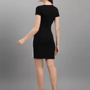 Alternative view of Shopsy Sky Blue & Black Bodycon Dress - Elegance Unleashed