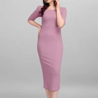 Shopsy Purple Midi Bodycon Dress - Elegance Meets Comfort