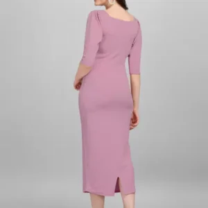 Alternative view of Shopsy Purple Midi Bodycon Dress - Elegance Meets Comfort