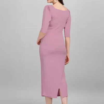 Alternative view of Shopsy Purple Midi Bodycon Dress - Elegance Meets Comfort