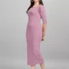 Shopsy Purple Midi Bodycon Dress - Elegance Meets Comfort
