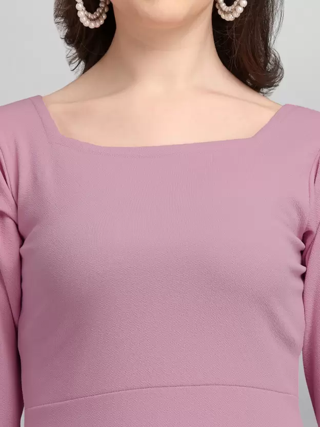 Shopsy Purple Midi Bodycon Dress - Elegance Meets Comfort Shopsy Purple Midi Bodycon Dress - Elegance Meets Comfort - Image 4