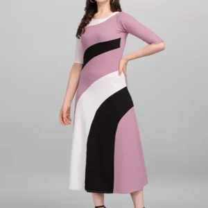 Shopsy Empire Maxi Multicolor Dress - Stretchable & Stylish