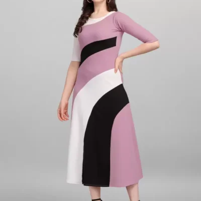 Shopsy Empire Maxi Multicolor Dress - Stretchable & Stylish