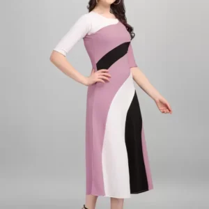 Shopsy Empire Maxi Multicolor Dress - Stretchable & Stylish