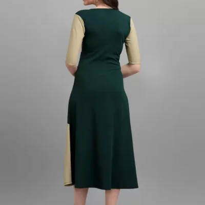 Alternative view of Shopsy Women's Multicolor Empire Waist Dress - Light Olive/Green