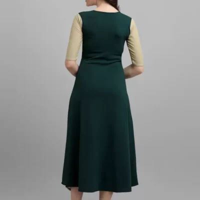 Alternative view of Shopsy Empire Waist Colorblock Maxi Dress - Light Olive/Green/White