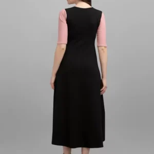 Alternative view of Shopsy Empire Waist Colorblock Maxi Dress - Peach/Black/White