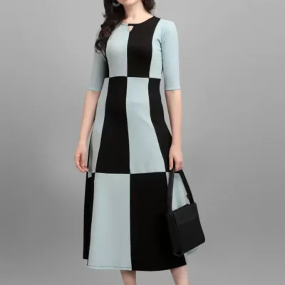 Shopsy Women's Empire Waist Dress - Multicolor Stretchable Midi