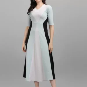 Shopsy Empire Waist Multicolor Maxi Dress - Elegant & Stretchable