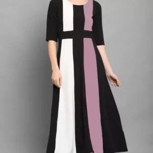 Shopsy Empire Waist Fit & Flare Dress - Multicolor Elegance