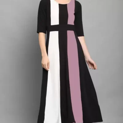 Shopsy Empire Waist Fit & Flare Dress - Multicolor Elegance