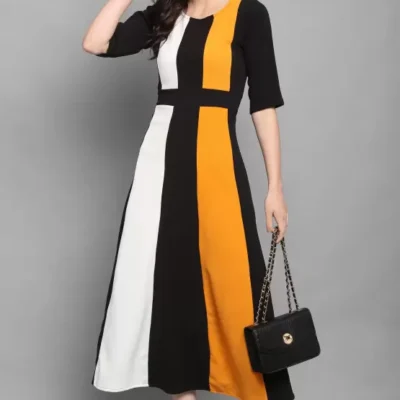 Shopsy Empire Waist Multicolor Dress - Stretchable & Stylish