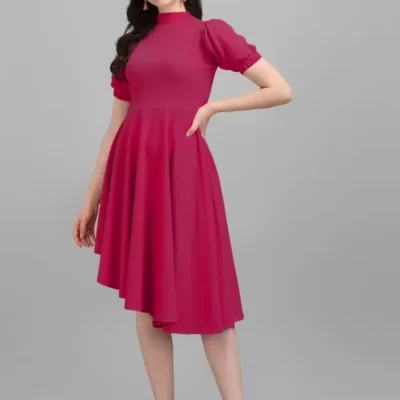 Shopsy High Neck High-Low Dress - Elegant & Versatile