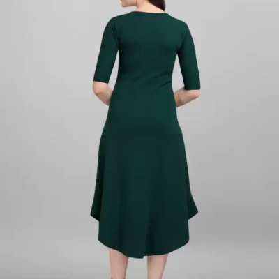 Alternative view of Shopsy Women High Low Multicolor Dress - Elegant Light Olive & Green Design