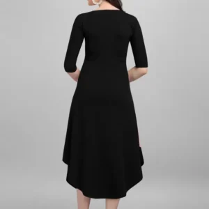 Alternative view of Shopsy Women High Low Multicolor Dress - Elegant Sky Blue & Black Design