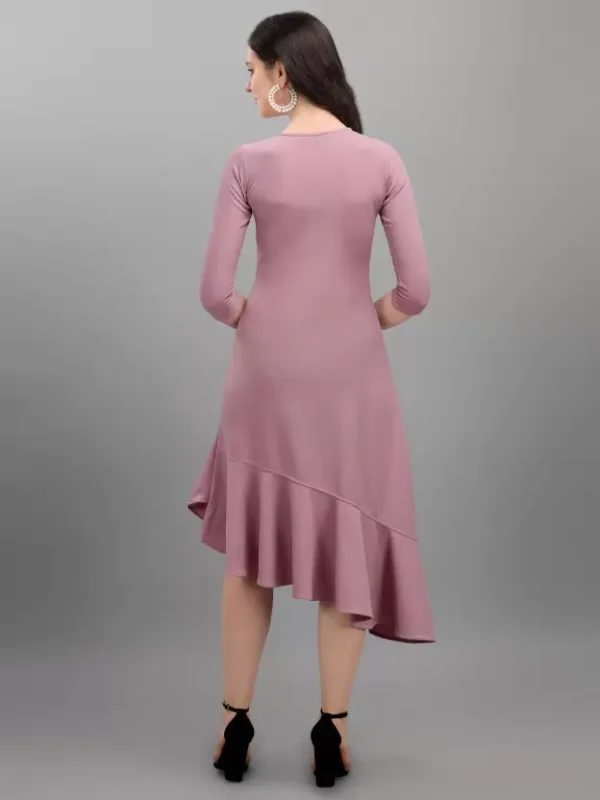 Shopsy Light Violet High-Low Dress - Elegant & Stretchable - Image 2