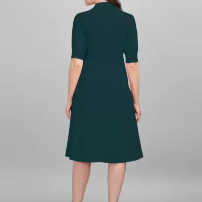 Alternative view of Shopsy Women's Elegant Green Skater Dress - Knee-Length & Stretchable
