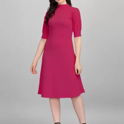Shopsy Pink Skater Dress for Women - Elegant & Stretchable