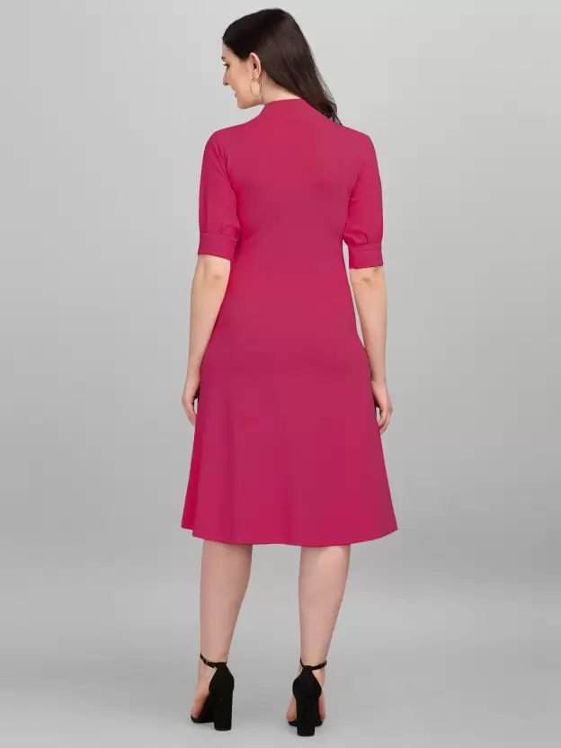 Shopsy Pink Skater Dress for Women - Elegant & Stretchable Shopsy Pink Skater Dress for Women - Elegant & Stretchable - Image 2