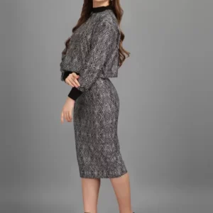 Shopsy Women's Oversized Top with Skirt - Elegant Purple Co-ords