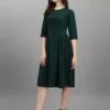 Shopsy Women's Fit & Flared Green Dress