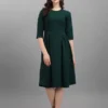 Shopsy Women's Fit & Flared Green Dress