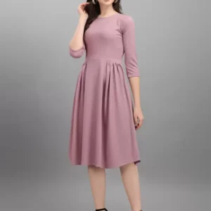 Shopsy Elegant Purple Fit & Flare Dress - Comfort & Style