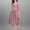 Shopsy Elegant Purple Fit & Flare Dress - Comfort & Style