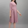 Shopsy Elegant Purple Fit & Flare Dress - Comfort & Style